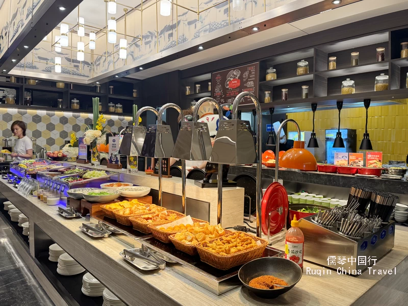 Breakfast was served buffet-style at Hampton by Hilton Suzhou Guanqian Street