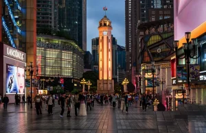 Jiefangbei Pedestrian Street in Chongqing