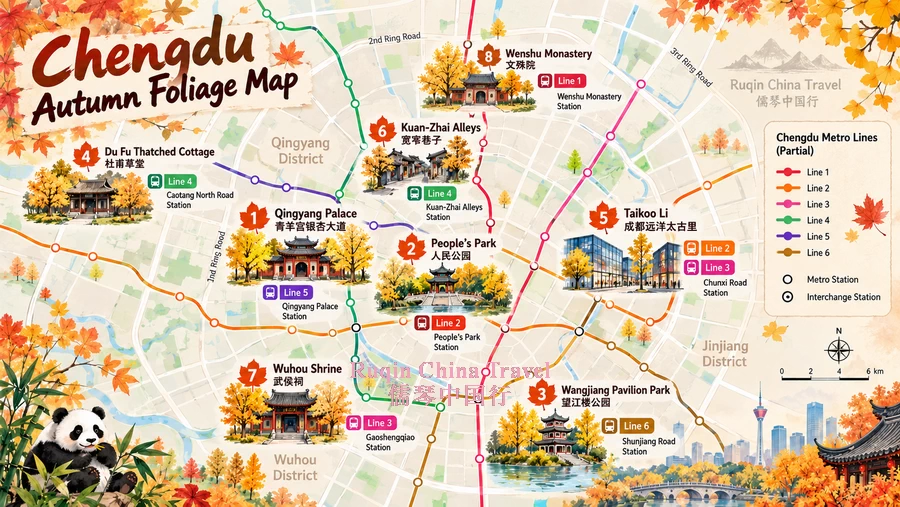 Chengdu Autumn Foliage Map