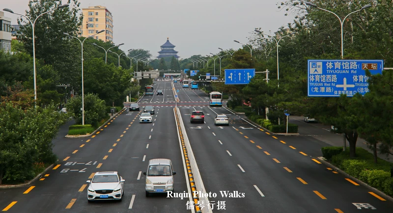 View from the pedestrian bridge toward Temple of Heaven