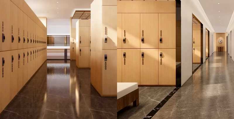 the locker room (the changing room)