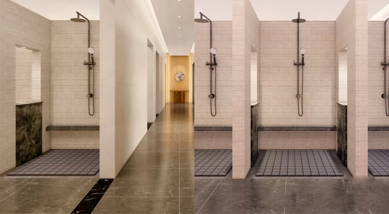 The shower area