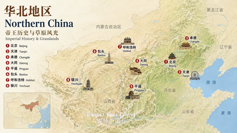 Northern China Map — Imperial History & Grasslands