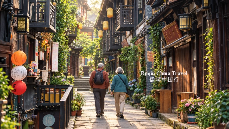 Explore one of the side lanes off the Back Street in Ciqikou