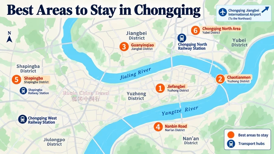 Chongqing Best Areas to Stay Map