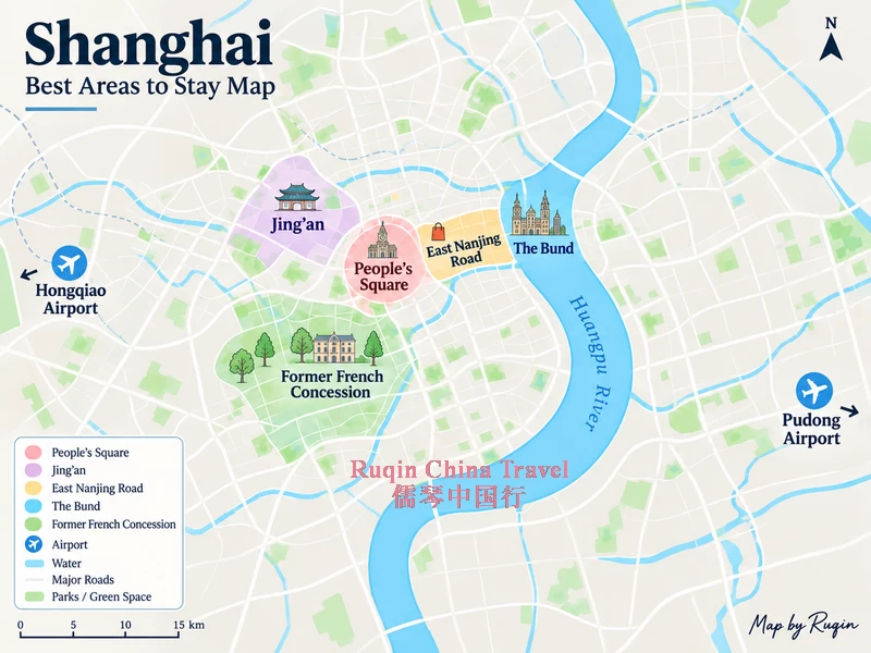 Shanghai Best Area to Stay Map