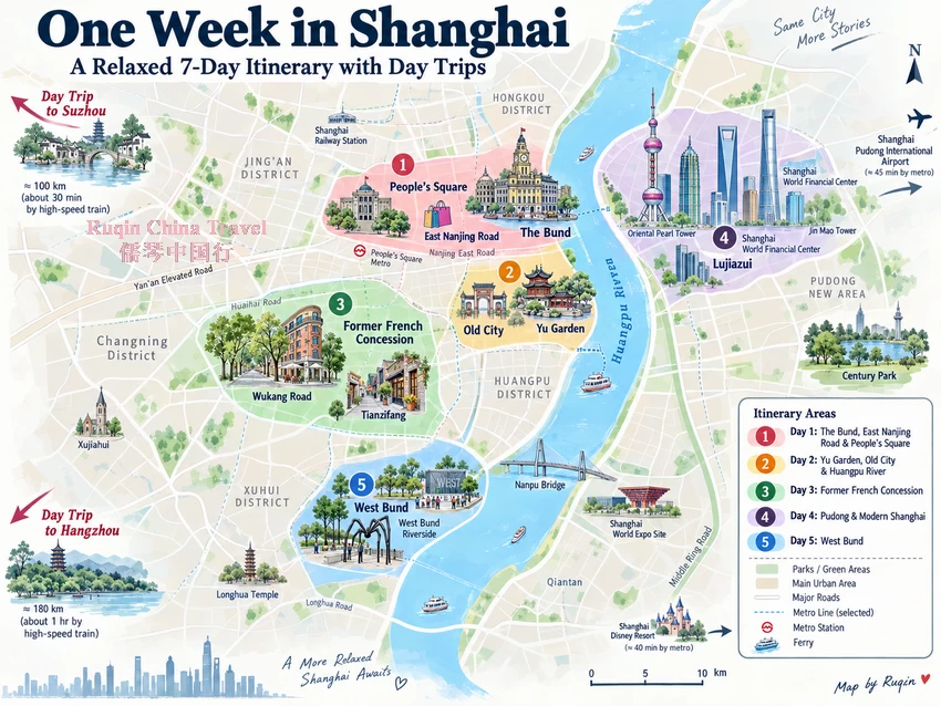 Shanghai Tourist Map - One Week in Shanghai