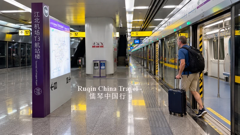 Get off the train at Subway Line 10 at Chongqing Airport