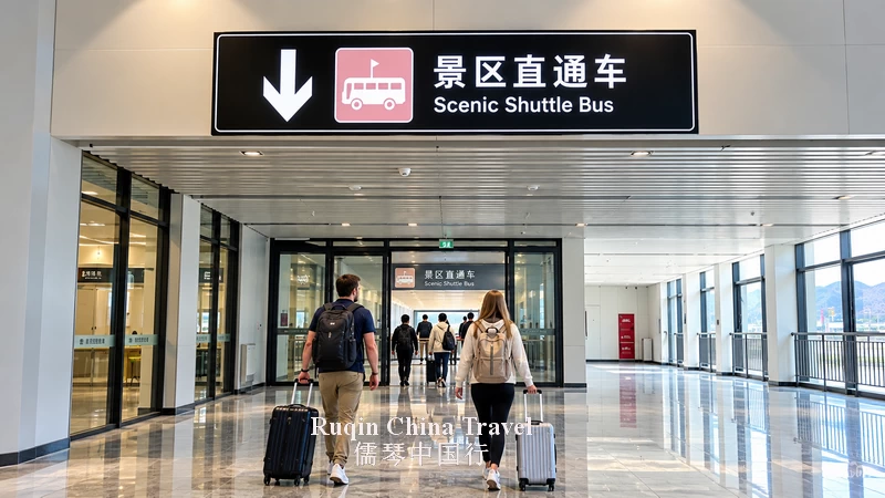 Looking for the "Scenic Shuttle Bus" for your bus transfer at Huanglongjiuzhai Station