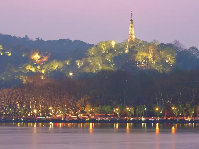 The Night view of the West Lake