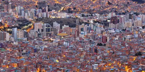 The night view of  La Paz