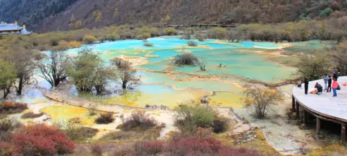 Five-color Lake in  Huanglong Scenic Area